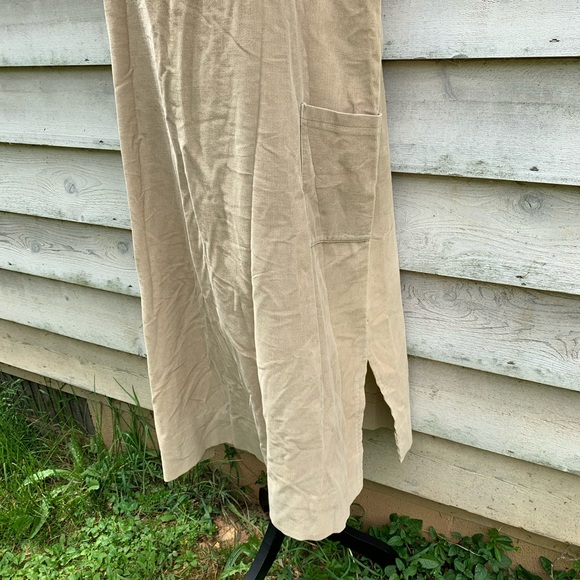 Vintage Tan Corduroy Sleeveless Midi Shift Dress - Picture 6 of 9